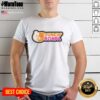 Good Dunkin Ronpa logo parody T-shirt featuring playful design combining Dunkin' and Danganronpa elements.