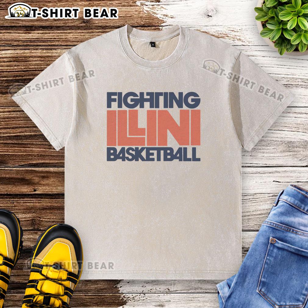 Good Fighting Illini Basketball Vintage Washed T Shirt Vintage washed t-shirt featuring the Fighting Illini basketball logo, perfect for fans and collectors.