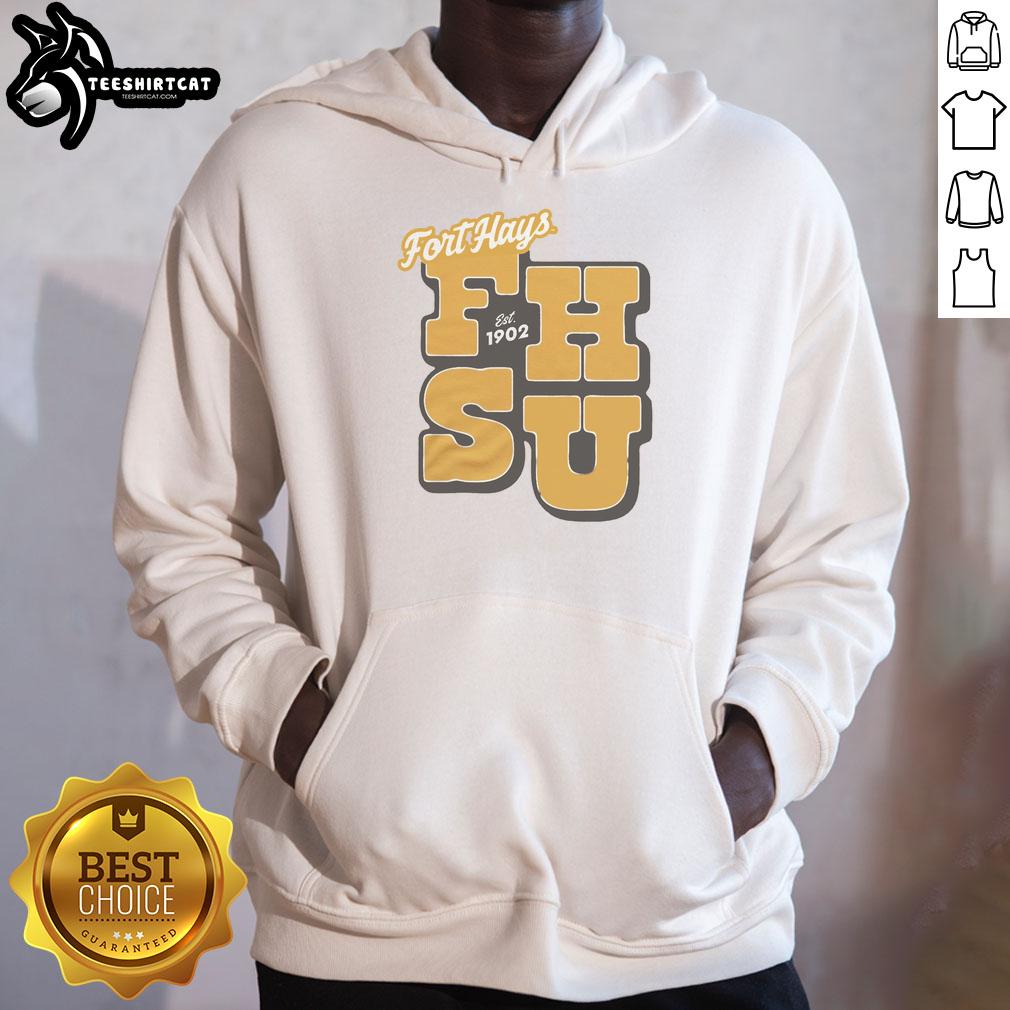 good-fort-hays-est-1902-gold-hoodie Good Fort Hays Est 1902 gold hoodie featuring a stylish design, perfect for casual wear and school spirit.