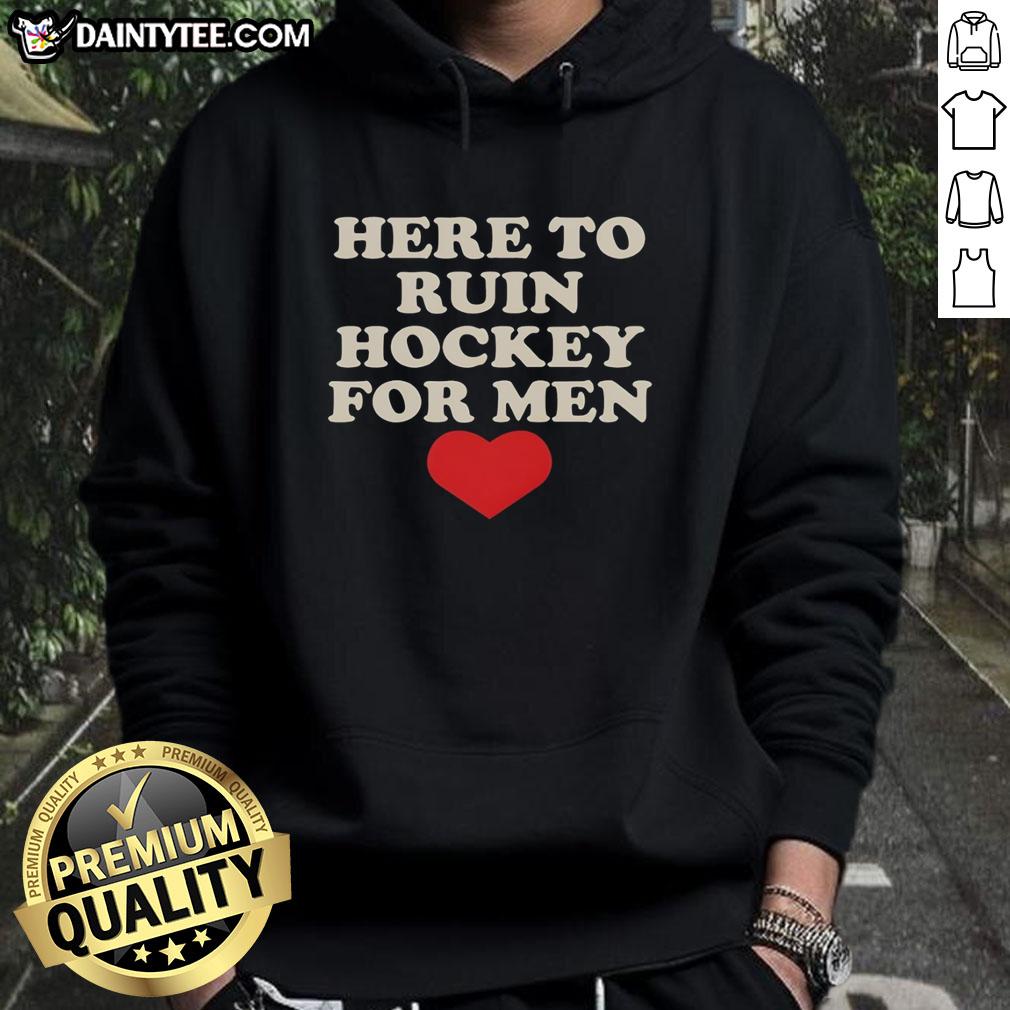 good-here-to-ruin-hockey-for-men-heart-shape-hoodie Heart-shaped hoodie featuring 'Good Here To Ruin Hockey For Men' design, perfect for hockey fans and casual wear.