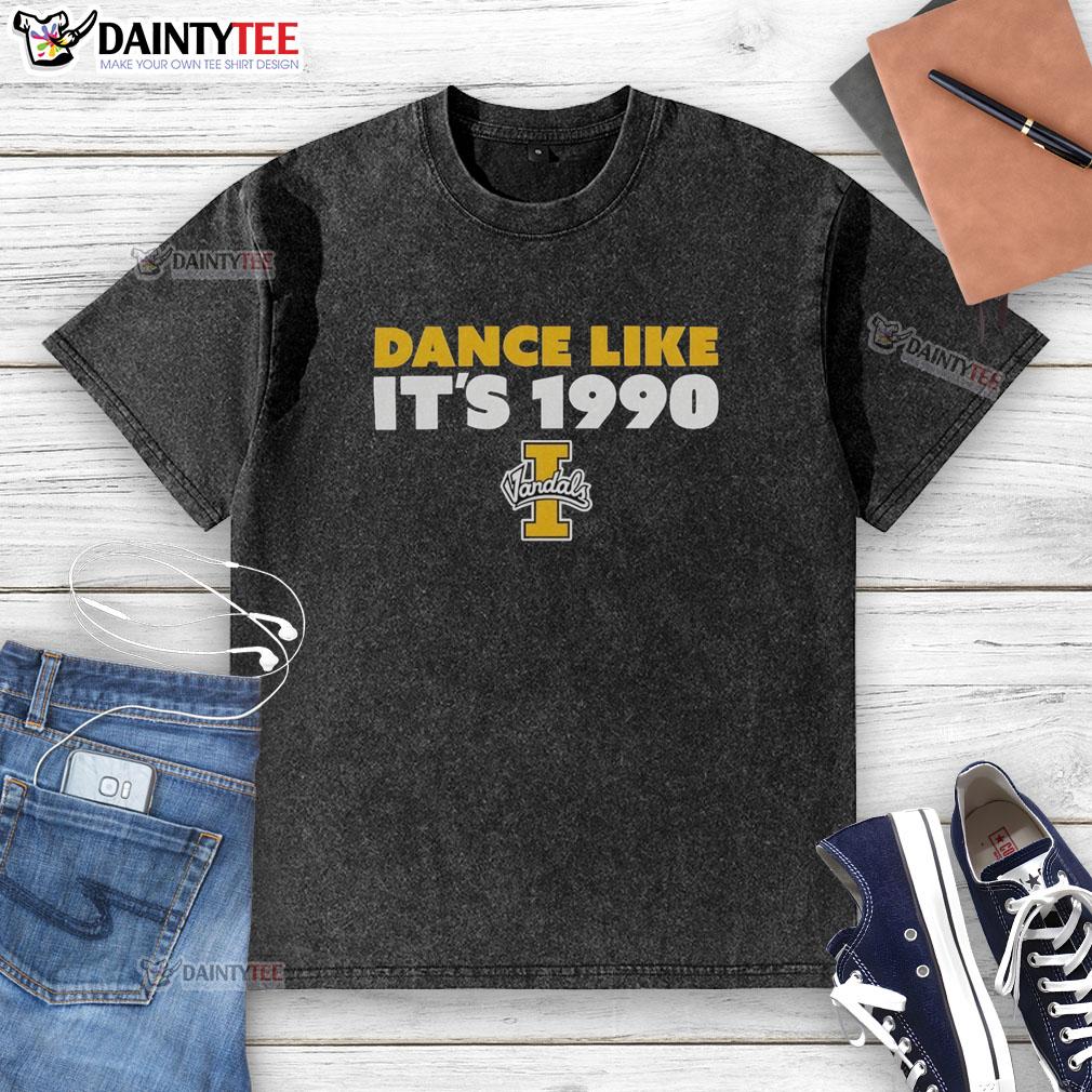 good-idaho-vandals-mens-basketball-dance-like-its-1990-washed-t-shirt Good Idaho Vandals Men's Basketball 'Dance Like It's 1990' washed t-shirt featuring vintage graphics and a relaxed fit.