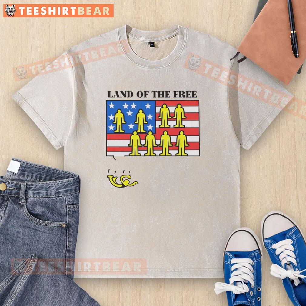 good-land-of-the-free-usa-flag-washed-t-shirt USA flag washed t-shirt featuring 'Good Land Of The Free' design for patriotic apparel lovers.