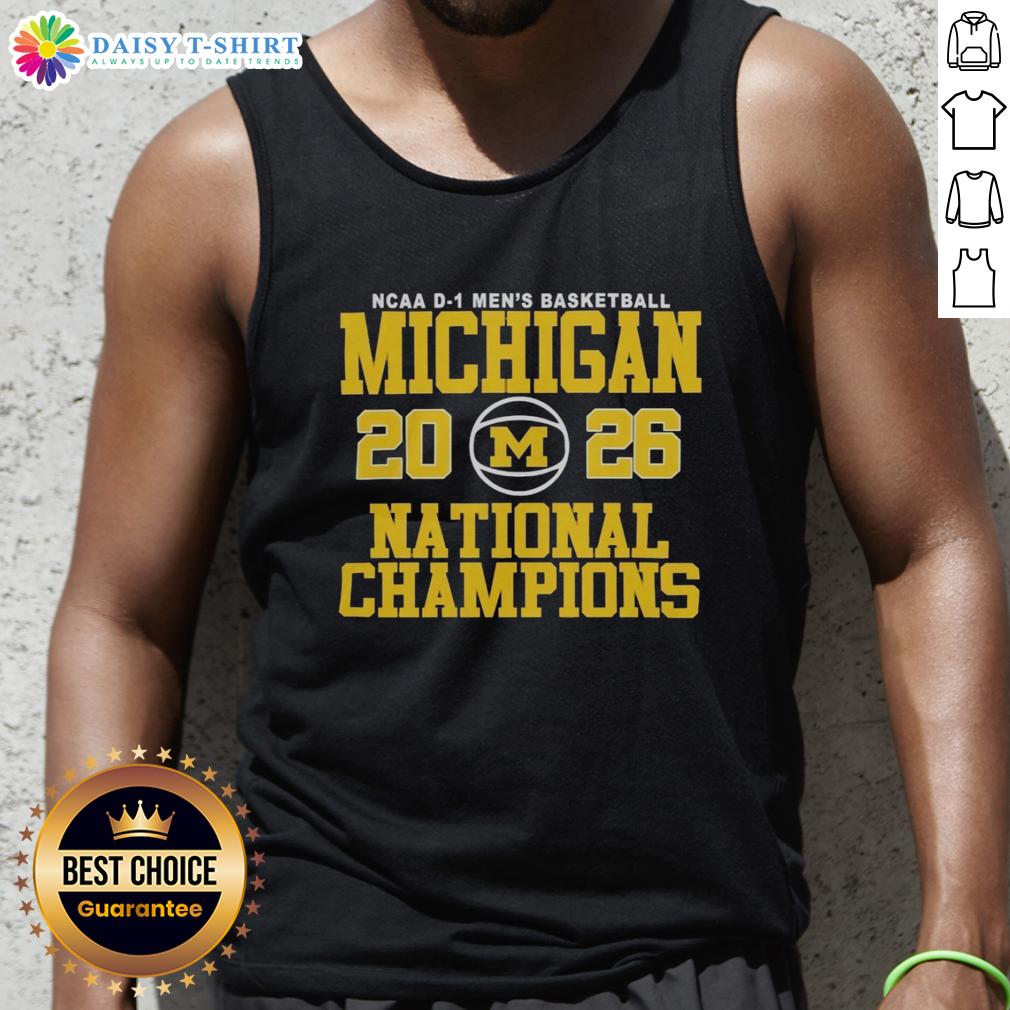 Good Michigan Men'S Basketball 2025 2026 National Champions Tank Top Good Michigan Men's Basketball 2025-2026 National Champions tank top featuring team logo and vibrant design.