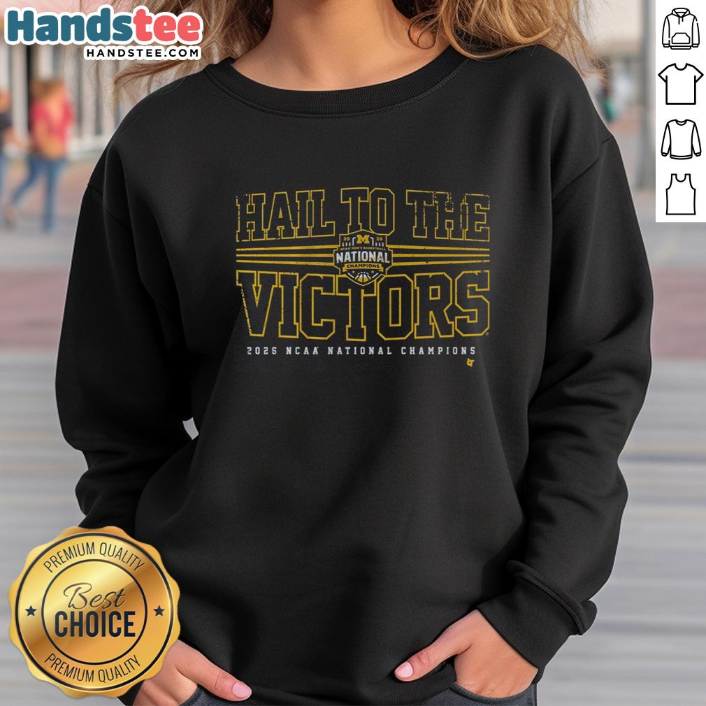 good-michigan-wolverines-mbb-2026-national-champions-hail-to-the-victors-sweatshirt Alt Text: Good Michigan Wolverines MBB 2026 National Champions sweatshirt featuring 'Hail to the Victors' design.
