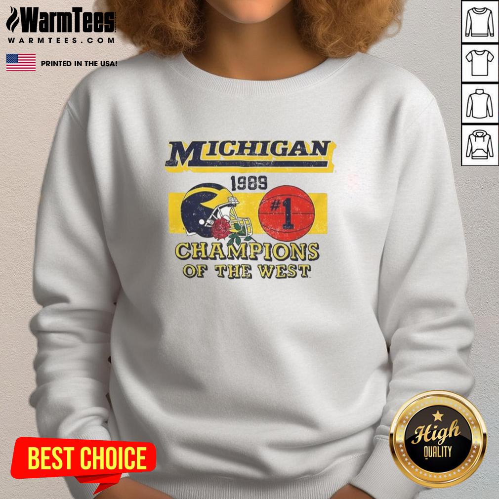 good-michigan-wolverines-ncaa-1989-champions-of-the-west-vintage-sweatshirt Vintage Michigan Wolverines NCAA 1989 Champions of the West sweatshirt showcasing classic team colors and logo.