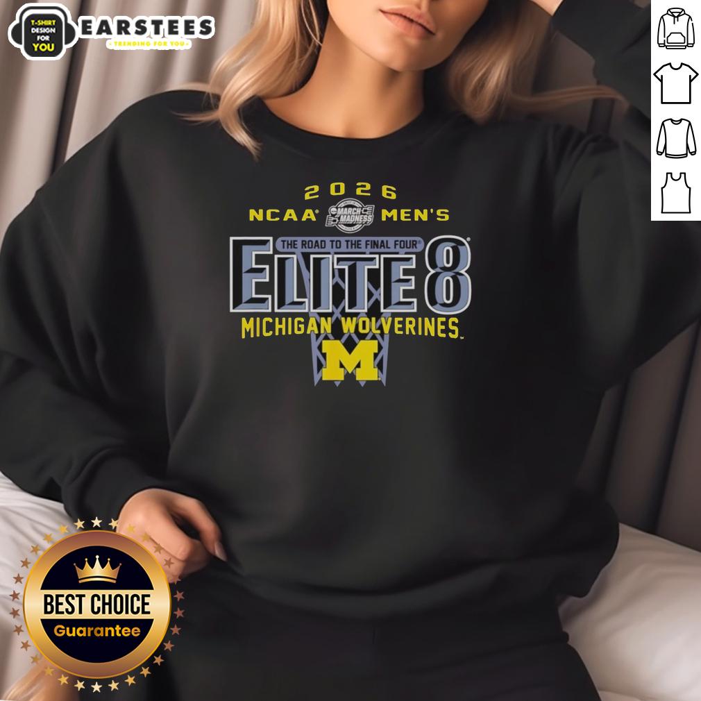 good-michigan-wolverines-ncaa-mens-basketball-elite-8-2026-the-road-to-the-final-four-sweatshirt Good Michigan Wolverines NCAA Men's Basketball Elite 8 2026 sweatshirt showcasing team pride and tournament spirit.