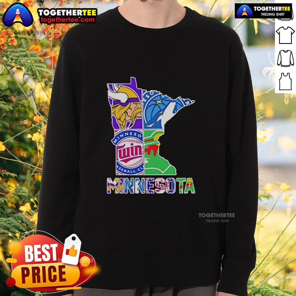 Good Minnesota Sports Teams Graphic Transfer State Sweatshirt Good Minnesota Sports Teams graphic transfer on a cozy sweatshirt, perfect for showing team pride in style.