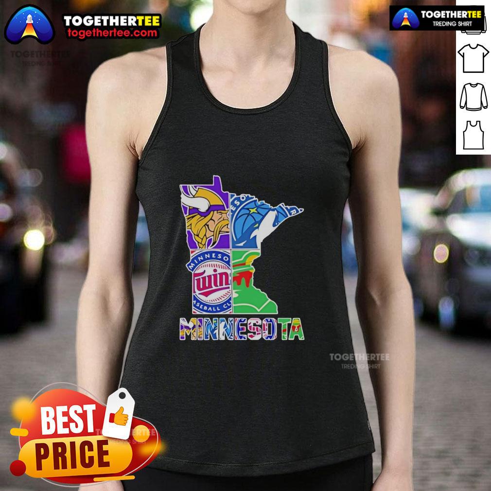 Good Minnesota Sports Teams Graphic Transfer State Tank Top Good Minnesota Sports Teams graphic on a trendy tank top, perfect for fans showcasing state pride and team spirit.