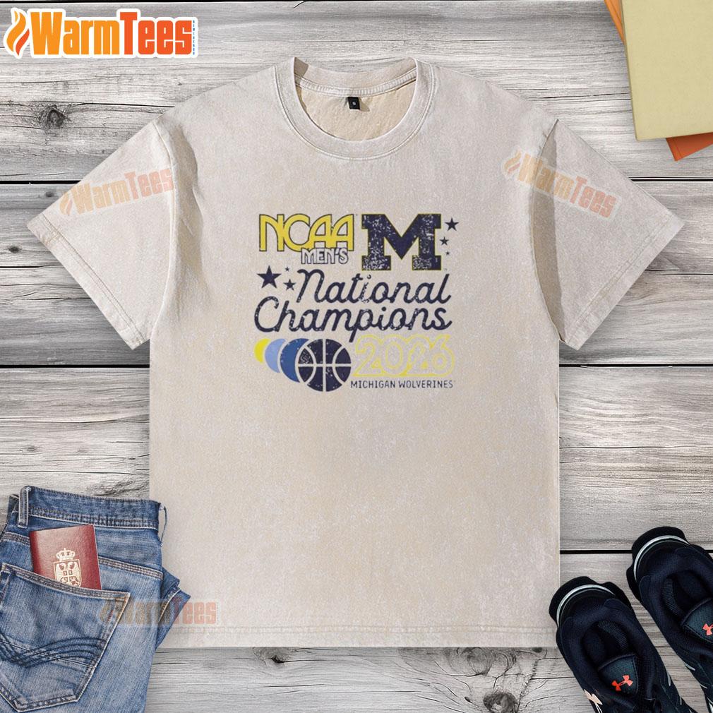 good-ncaa-mens-national-champions-2026-michigan-wolverines-basketball-washed-t-shirt Good NCAA Men's National Champions 2026 Michigan Wolverines Basketball washed t-shirt featuring team logo and colors.