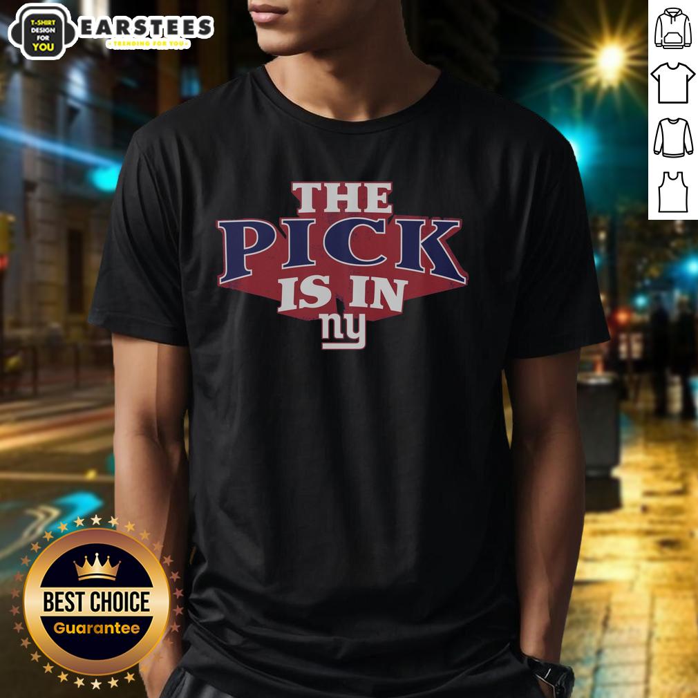 good-new-york-giants-pick-is-in-t-shirt-1 Good New York Giants Pick Is In T-Shirt featuring team colors and logo, perfect for fans celebrating draft day.