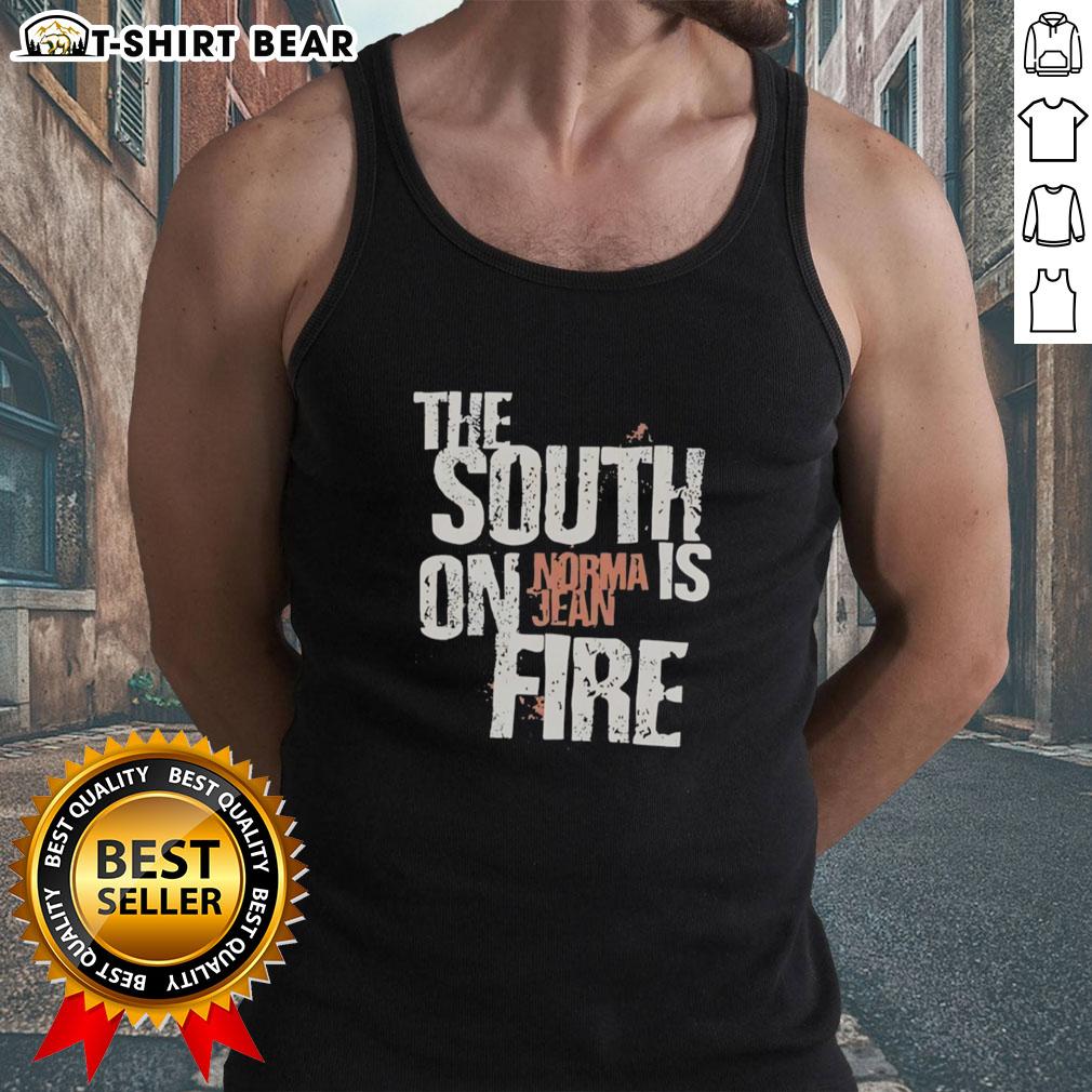 Good Norma Jean The South Is On Fire Tank Top Alt Text: Good Norma Jean The South Is On Fire tank top featuring bold design and vibrant colors for summer fashion.