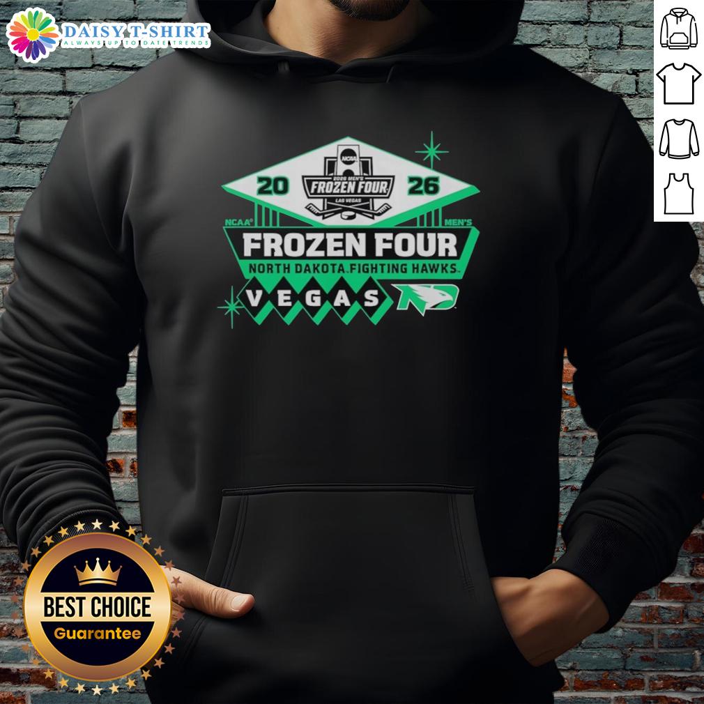 Good North Dakota Fighting Hawks Frozen Four 2026 Ncaa Men'S Hockey Hoodie Good North Dakota Fighting Hawks Frozen Four 2026 NCAA Men's Hockey hoodie featuring team logo and vibrant colors.