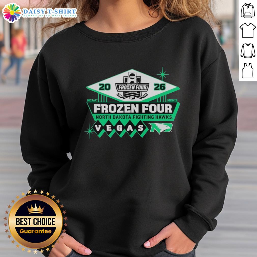 Good North Dakota Fighting Hawks Frozen Four 2026 Ncaa Men'S Hockey Sweatshirt Good North Dakota Fighting Hawks Frozen Four 2026 NCAA Men's Hockey sweatshirt featuring team colors and logo.