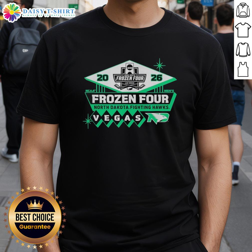 Good North Dakota Fighting Hawks Frozen Four 2026 Ncaa Men'S Hockey T Shirt Good North Dakota Fighting Hawks Frozen Four 2026 NCAA Men's Hockey T-Shirt featuring team logo and vibrant colors.
