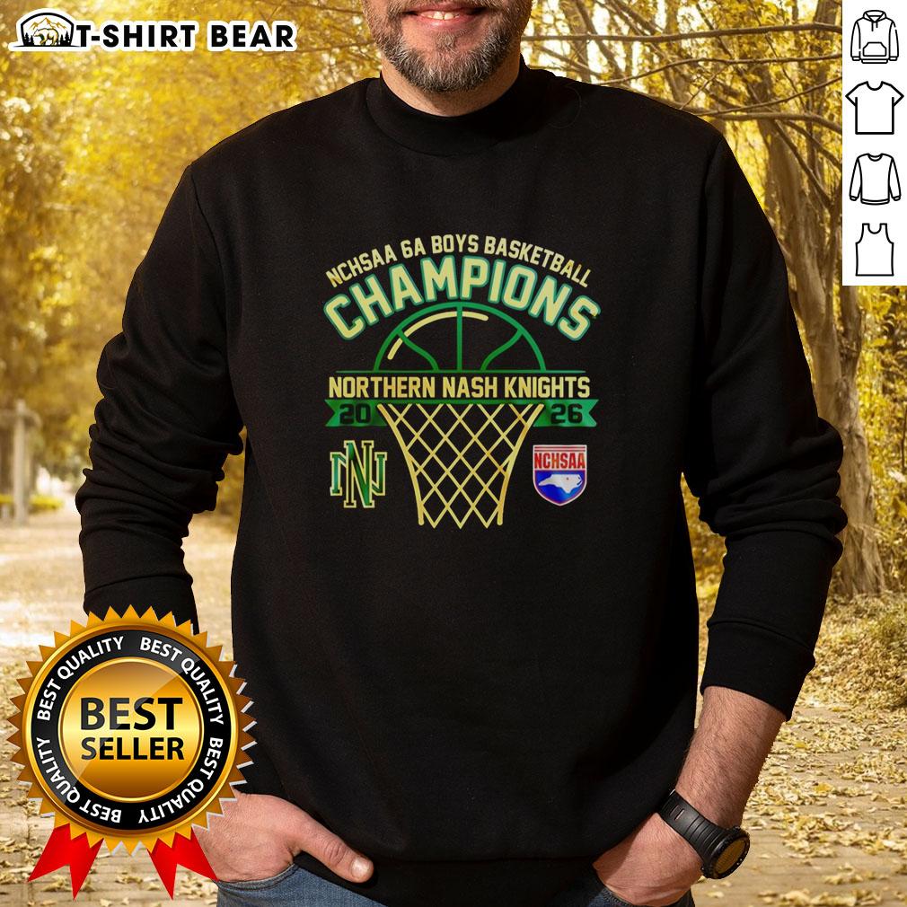 Good Northern Nash Knights Nchsaa 6A Boys Basketball Champions Sweatshirt Good Northern Nash Knights NCHSAA 6A Boys Basketball Champions sweatshirt featuring team colors and logo.
