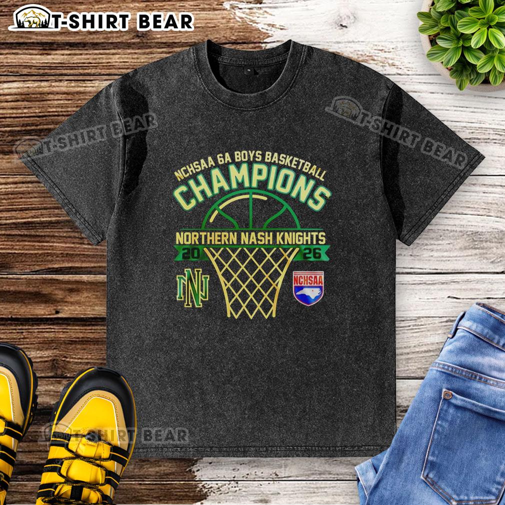 Good Northern Nash Knights Nchsaa 6A Boys Basketball Champions Washed T Shirt Good Northern Nash Knights NCHSAA 6A Boys Basketball Champions washed t-shirt design featuring team colors and logo.
