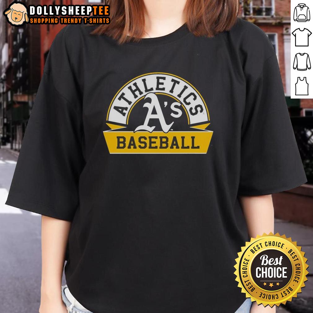Good Oakland Athletics Phase Banner Arch Ladies Tee Alt Text: Good Oakland Athletics Phase Banner Arch Ladies Tee featuring vibrant team colors and stylish design for fans.