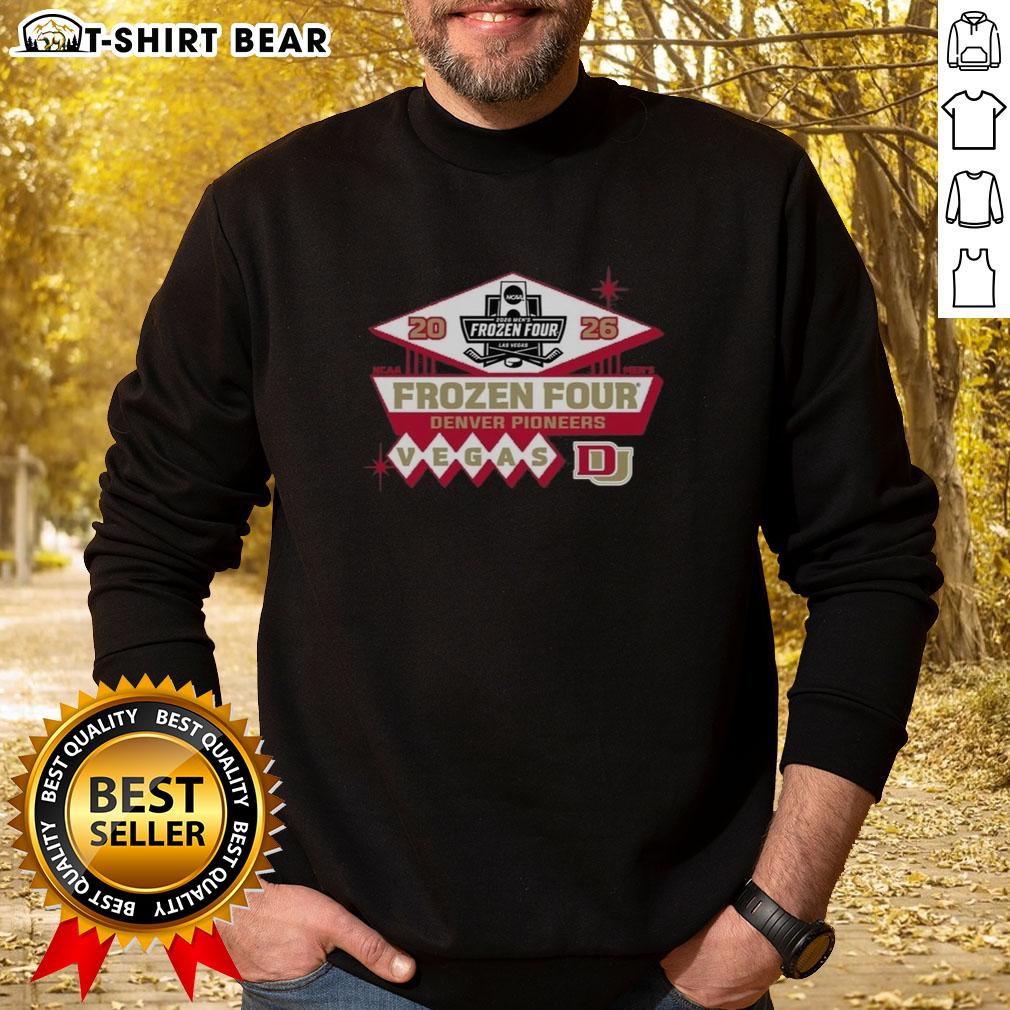 Good Official Denver Pioneers Men'S Ice 2026 Ncaa Hockey Frozen Four Sweatshirt Official Denver Pioneers Men's Ice Hockey 2026 NCAA Frozen Four Sweatshirt showcasing team spirit and style.