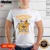 Good Purrfectly Happy Catffeinated Coffee Cat T-Shirt featuring a cheerful cat design and vibrant coffee graphics.