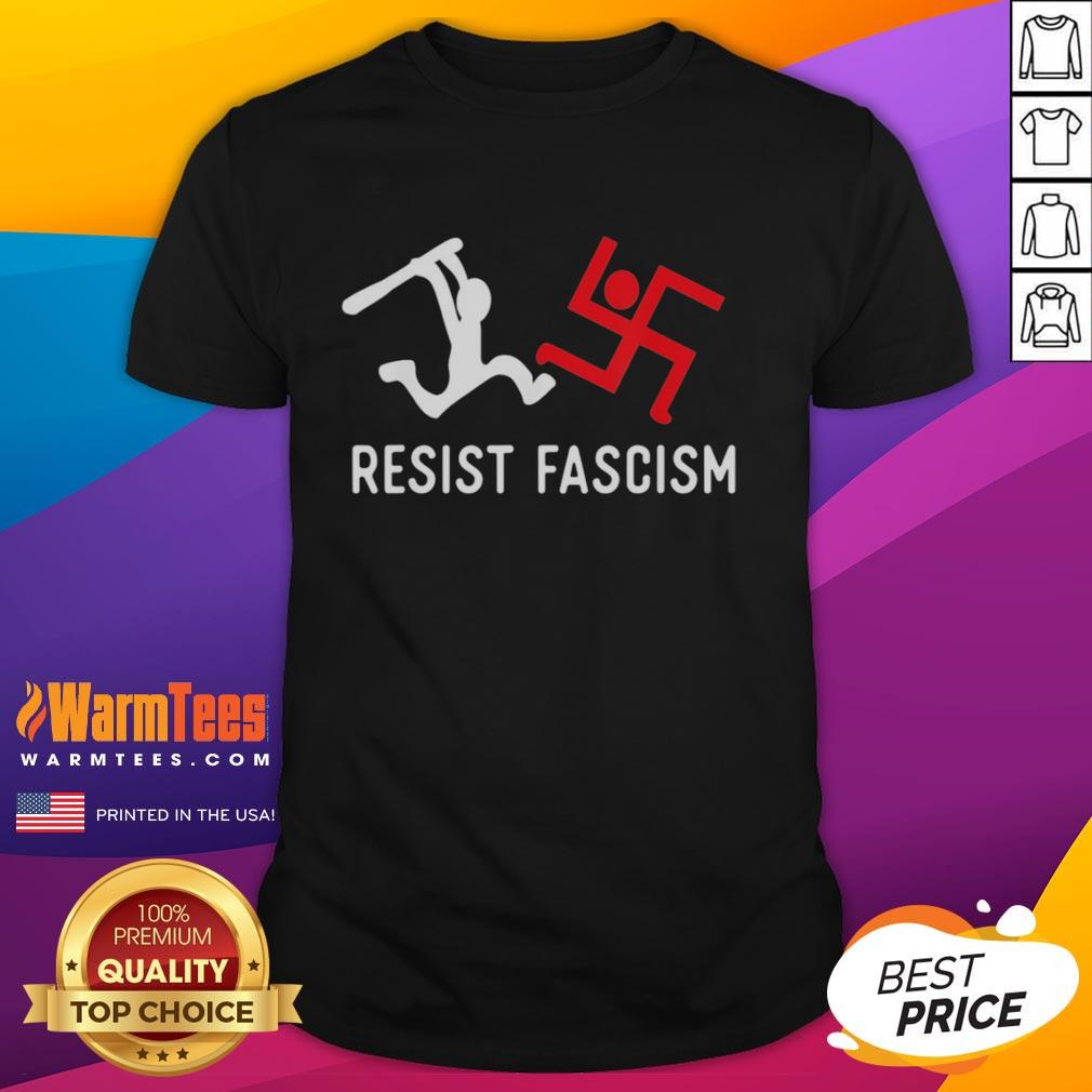 good-resist-fascism-t-shirt-1 Good Resist Fascism T-Shirt featuring bold lettering and a stylish design, promoting anti-fascism activism and awareness.