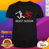 Good Resist Fascism T-Shirt featuring bold lettering and a stylish design, promoting anti-fascism activism and awareness.