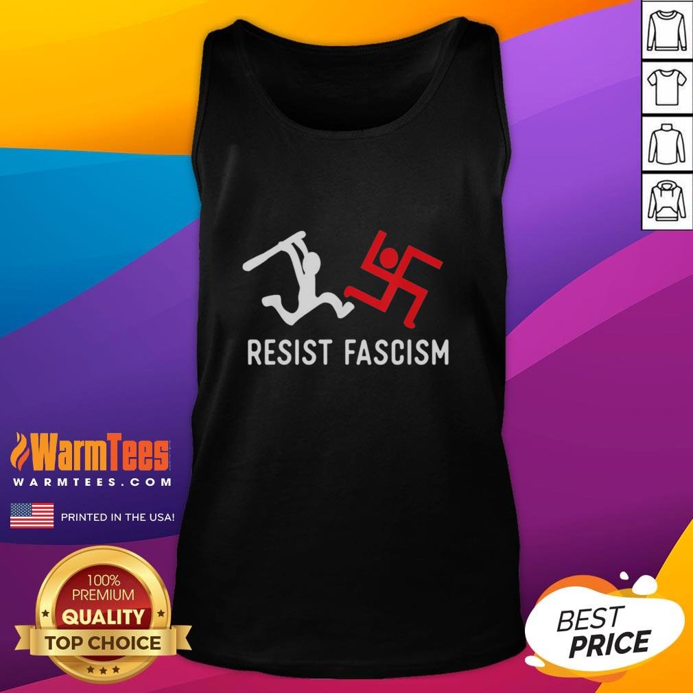 good-resist-fascism-tank-top Good Resist Fascism tank top featuring bold text design, perfect for advocating social justice and political awareness.