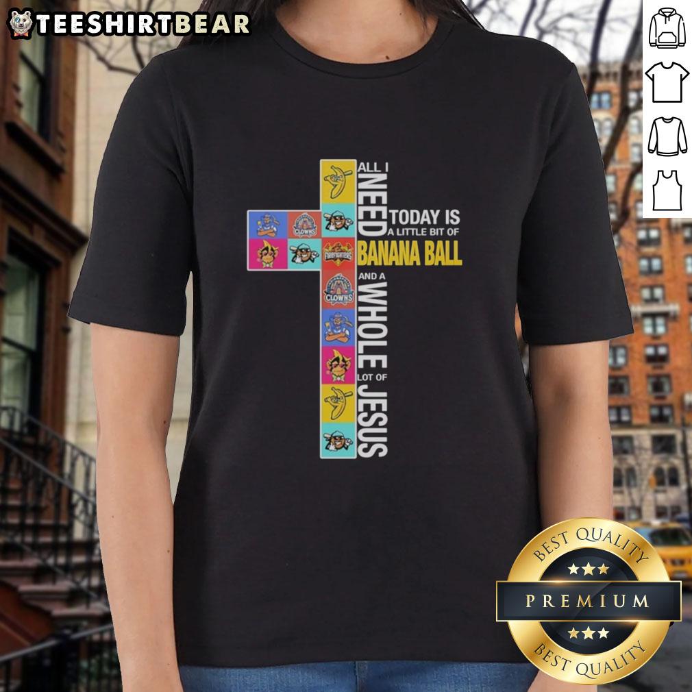 good-savannah-bananas-all-i-need-today-is-a-little-bit-of-banana-ball-and-a-whole-lot-of-jesus-funny-ladies-tee Funny ladies tee featuring All I Need Today Is A Little Bit Of Banana Ball And A Whole Lot Of Jesus with Savannah bananas design.