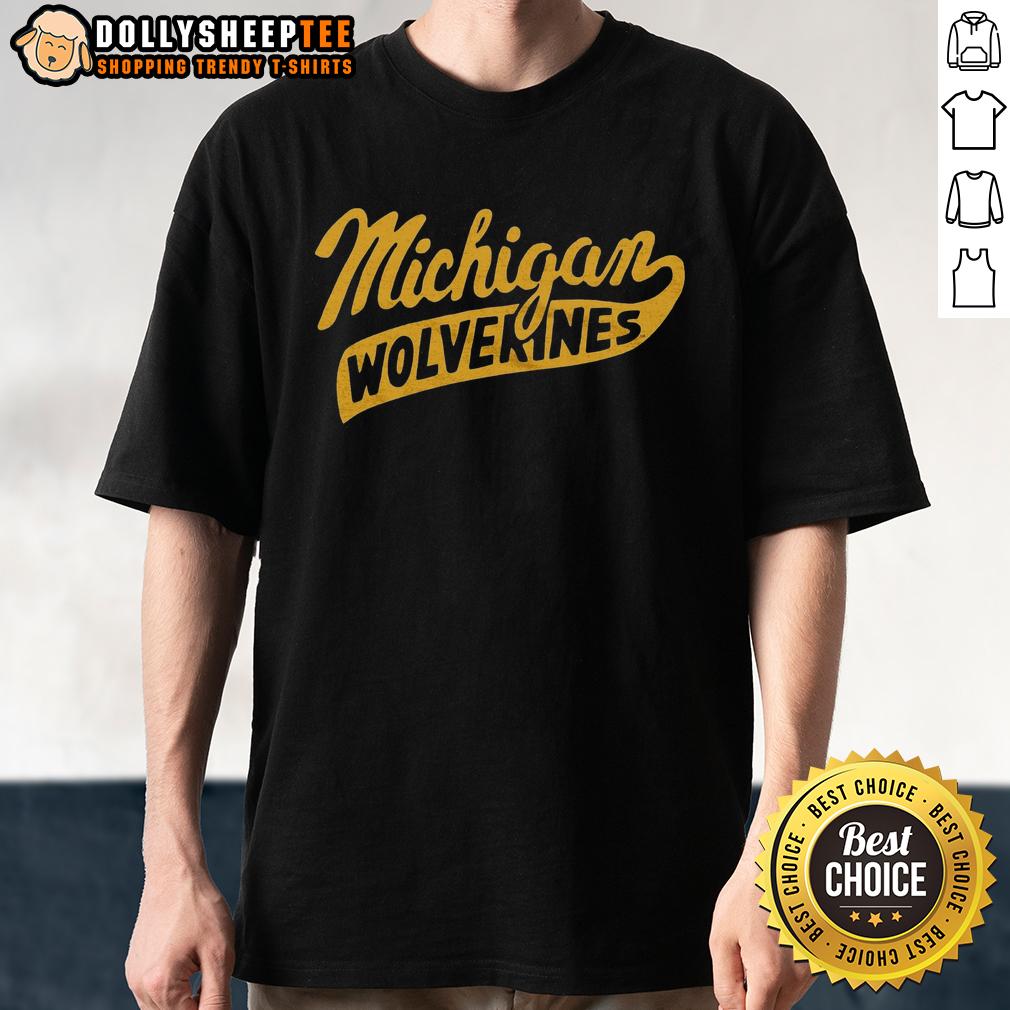 Good Script Michigan Wolverines T Shirt Good Script Michigan Wolverines T-Shirt featuring classic logo design, perfect for fans and game day attire.