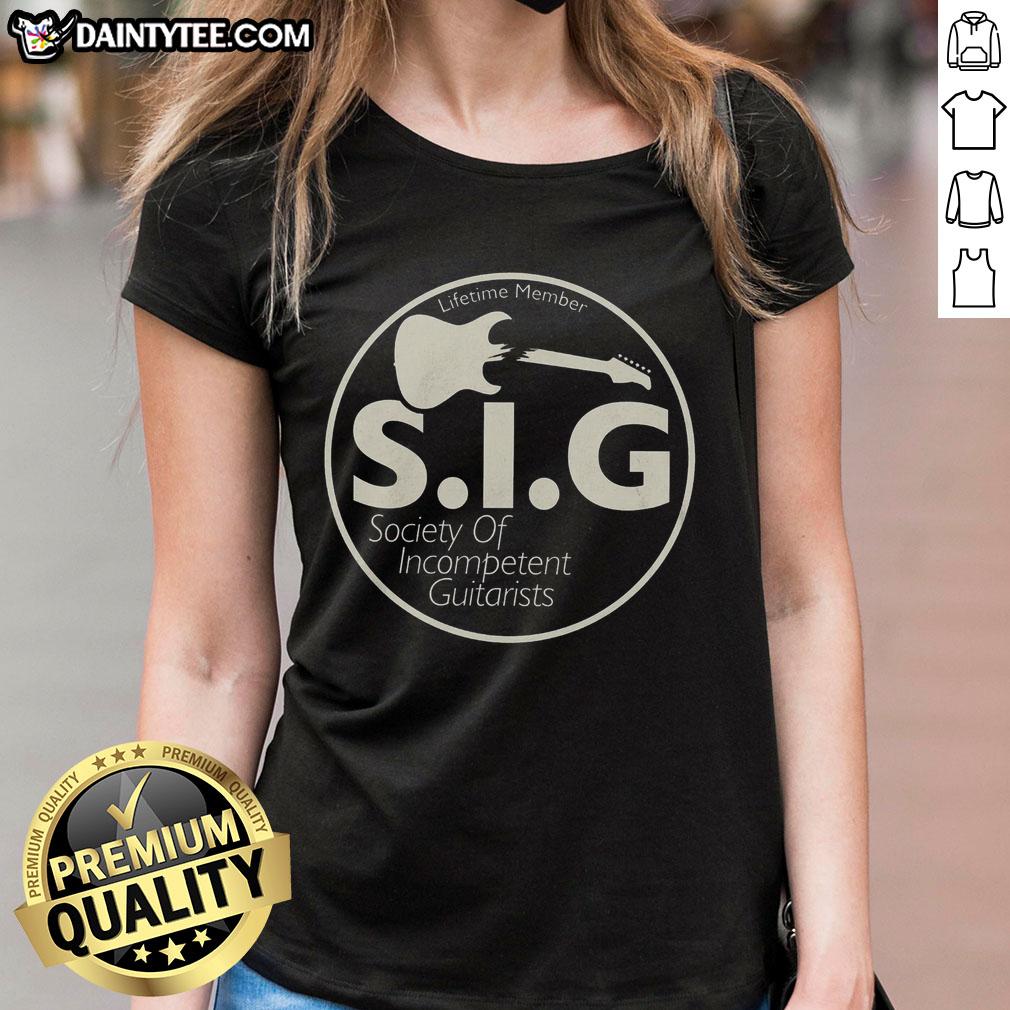 good-society-of-incompetent-guitarists-ladies-tee Good Society of Incompetent Guitarists Ladies Tee featuring a fun graphic design for music lovers and casual wear.