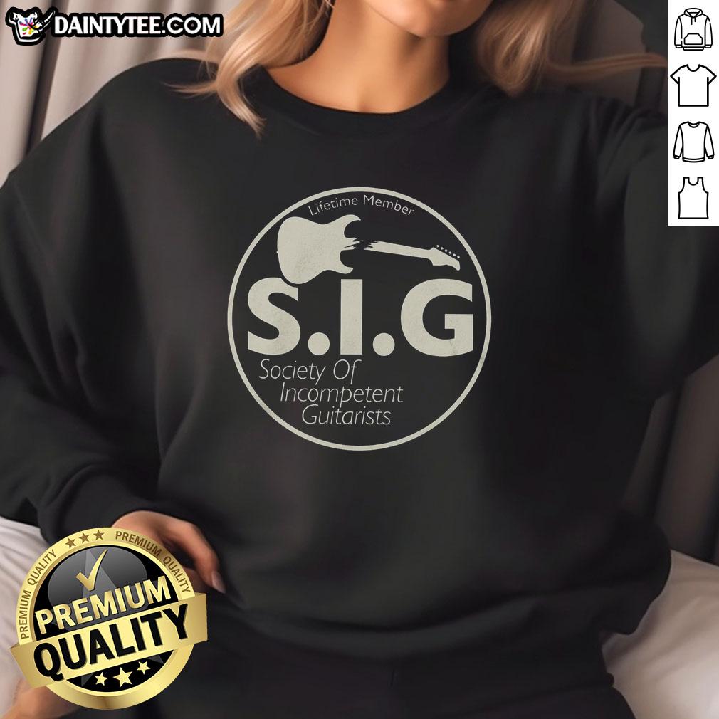 good-society-of-incompetent-guitarists-sweatshirt Good Society of Incompetent Guitarists sweatshirt featuring a humorous design for music lovers and aspiring guitarists.