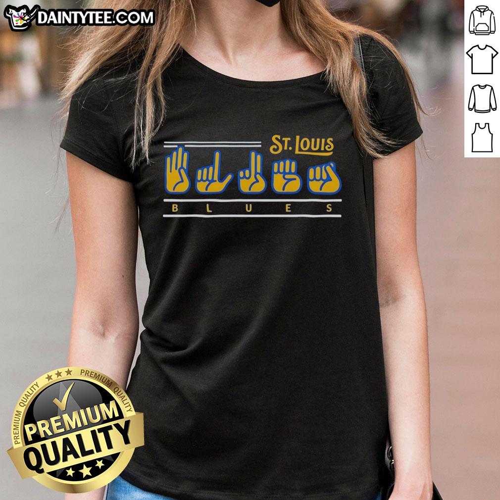 good-st-louis-cardinals-blues-fingers-ladies-tee Ladies tee featuring a stylish St. Louis Cardinals design with blues fingers, perfect for fans and casual wear.