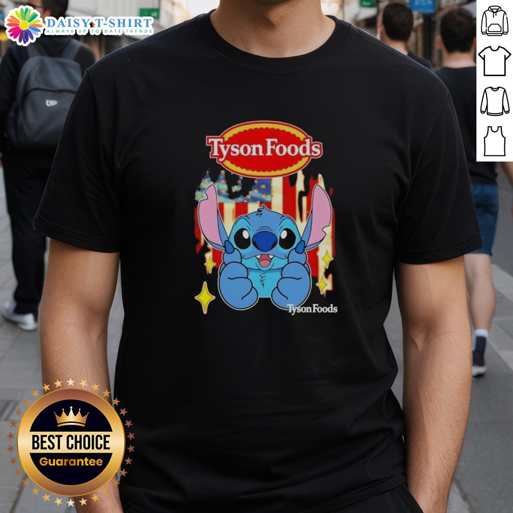 Good Stitch Like Tyson Foods Usa Flag T Shirt Good Stitch Like Tyson Foods USA Flag T-Shirt featuring vibrant colors and a patriotic design for casual wear.