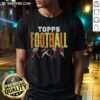 Alt Text: Colorful Good Topps Football Multicolor T-Shirt displayed on a hanger, perfect for sports fans and casual wear.