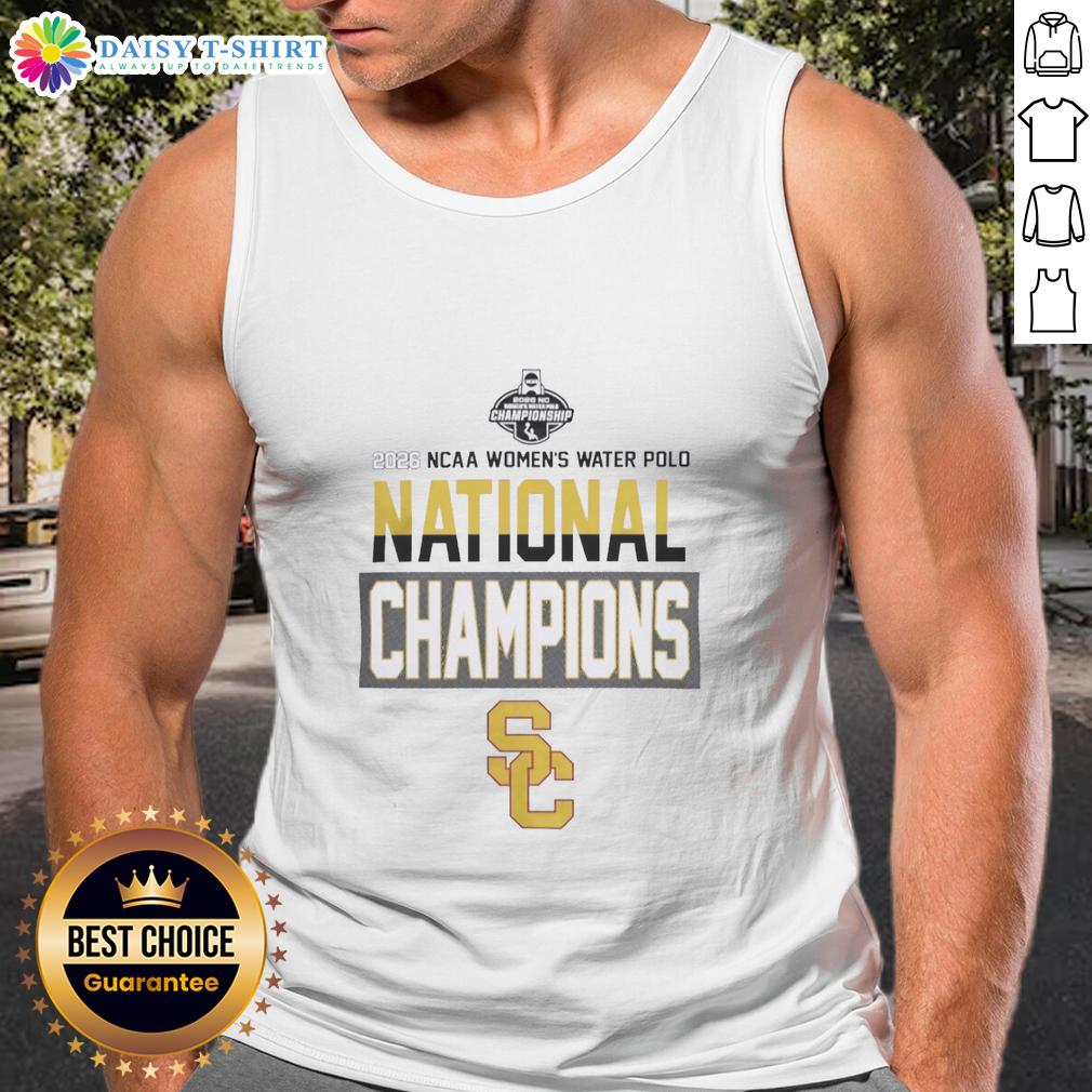 Good University Of Southern California 2026 Nc Women's Water Polo National Champions Tank Top USC 2026 NC Women's Water Polo National Champions tank top featuring team logo and championship design.