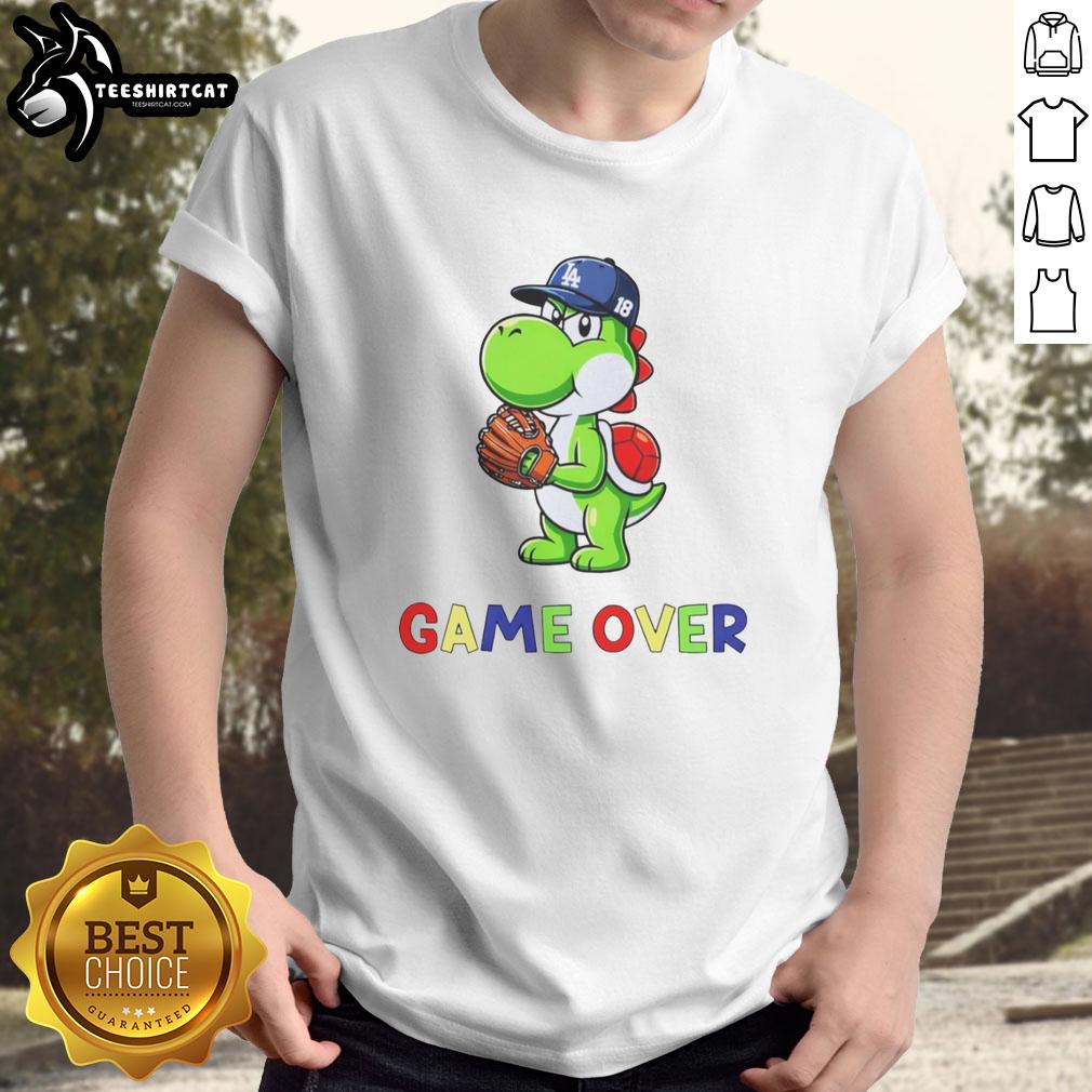 good-yoshinobu-yoshi-super-mario-game-over-los-angeles-dodgers-baseball-t-shirt-1 Good Yoshinobu Yoshi Super Mario Game Over T-Shirt featuring Los Angeles Dodgers baseball design, perfect for fans.