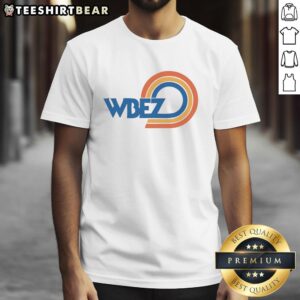 Awesome WBEZ rainbow vintage logo T-shirt featuring a colorful retro design perfect for stylish casual wear.