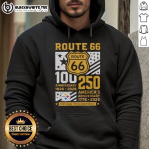 Alt Text: Original Pittsburgh Steelers Route 66 Centennial 100th Anniversary 1926-2026 hoodie showcasing team pride and history.