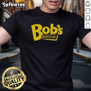 Alt Text: Pretty Trey Anastasio Bob's Surplus logo t-shirt featuring vibrant colors and unique design, perfect for fans.