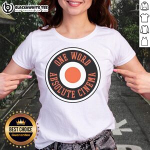 Awesome Philadelphia Flyers One World Absolute Cinema ladies tee featuring vibrant team colors and stylish design.
