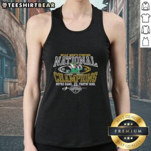 2026 NCAA Men's Fencing Championship tank top featuring Notre Dame Fighting Irish logo and vibrant design.