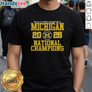 Nice Michigan Men's Basketball 2025-2026 National Champions T-Shirt featuring bold team colors and logo design.