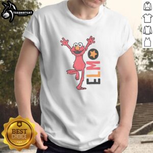 Nice Sesame Street Elmo Cartoon Text T-Shirt featuring vibrant graphics of Elmo and playful text, perfect for kids.