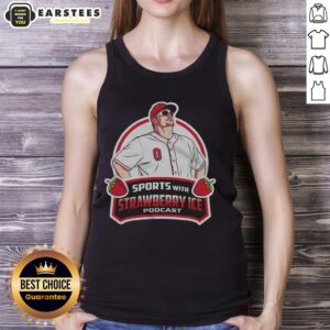 Official baseball with strawberry ice tank top design, featuring vibrant colors and playful summer vibes.