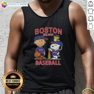 Pretty Charlie Brown and Snoopy X Boston Red Sox basketball tank top, established 1901, featuring iconic cartoon design.