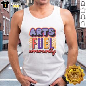 Pretty Arts Fuel Community Artswave tank top featuring vibrant colors and artistic designs, perfect for creative enthusiasts.