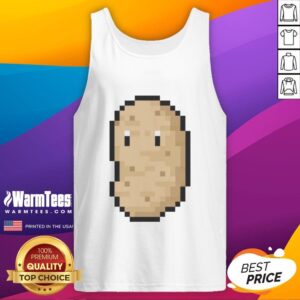Alt Text: Original pixelated potato tank top featuring a vibrant design, perfect for casual wear and potato lovers.