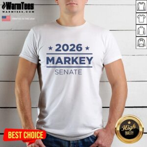 Official Markey For Senate 2026 T-Shirt featuring bold campaign logo and vibrant colors for supporters of Senator Ed Markey.