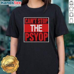 Nice Can't Stop The Psyop Retro Ladies Tee featuring a vintage graphic design in vibrant colors for stylish women.