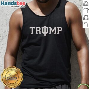 Official Trump X Indiana Hoosiers logo tank top featuring a bold design for sports fans and supporters.
