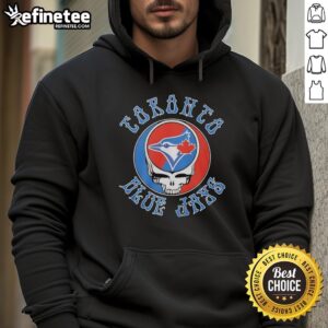 Stylish Toronto Blue Jays X Grateful Dead Steal Your Face logo mashup hoodie, perfect for fans and trendy streetwear.